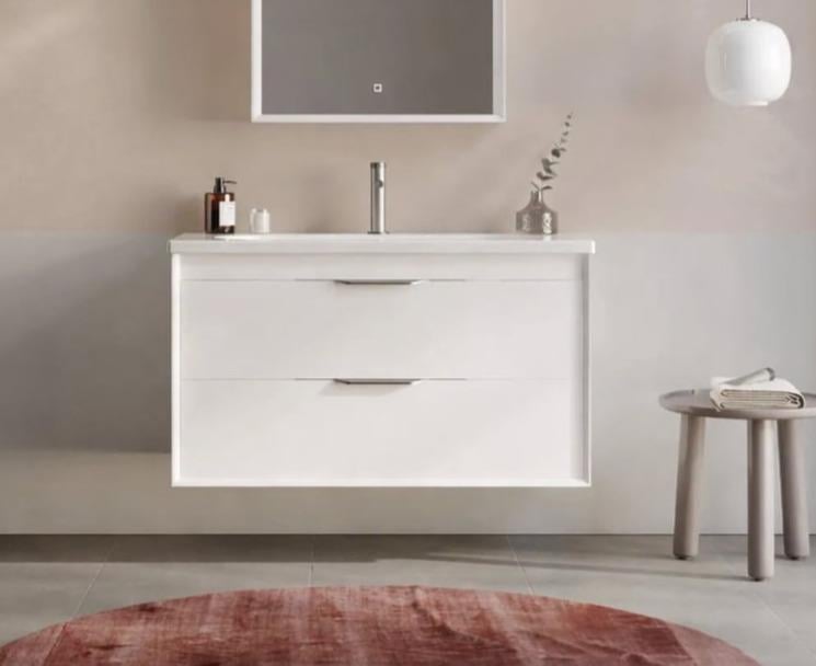 Orka Clay 100 cm Beyaz Banyo Dolabı Alt Modül ve Lavabo (Çift Çekmeceli), 5004385ORKA5004385Lavabo Dolabı