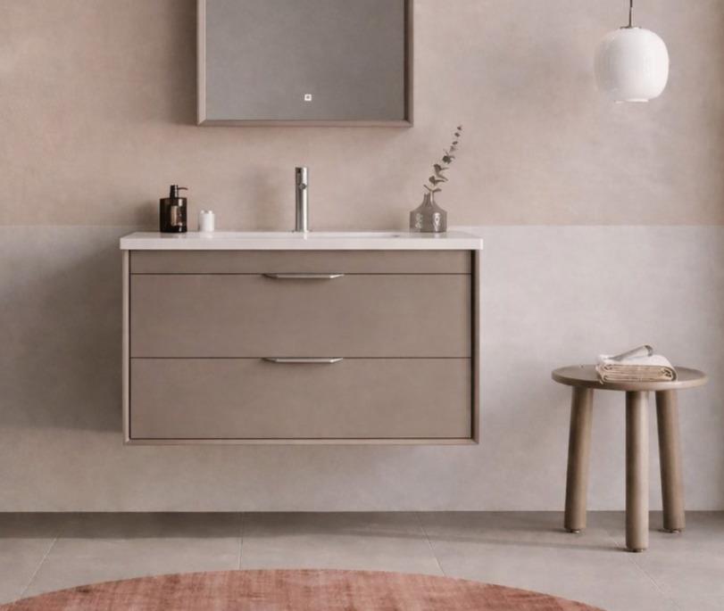 Orka Clay 80 cm Toprak Banyo Dolabı Alt Modül ve Lavabo (Çift Çekmeceli), 5004238ORKA5004238Lavabo Dolabı