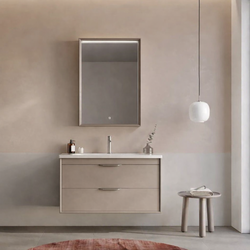 Orka Clay Banyo Dolabı Takımı, 100 cm, Sahra (Çift Çekmeceli), 5004369ORKA5004369Banyo Dolabı Takımı