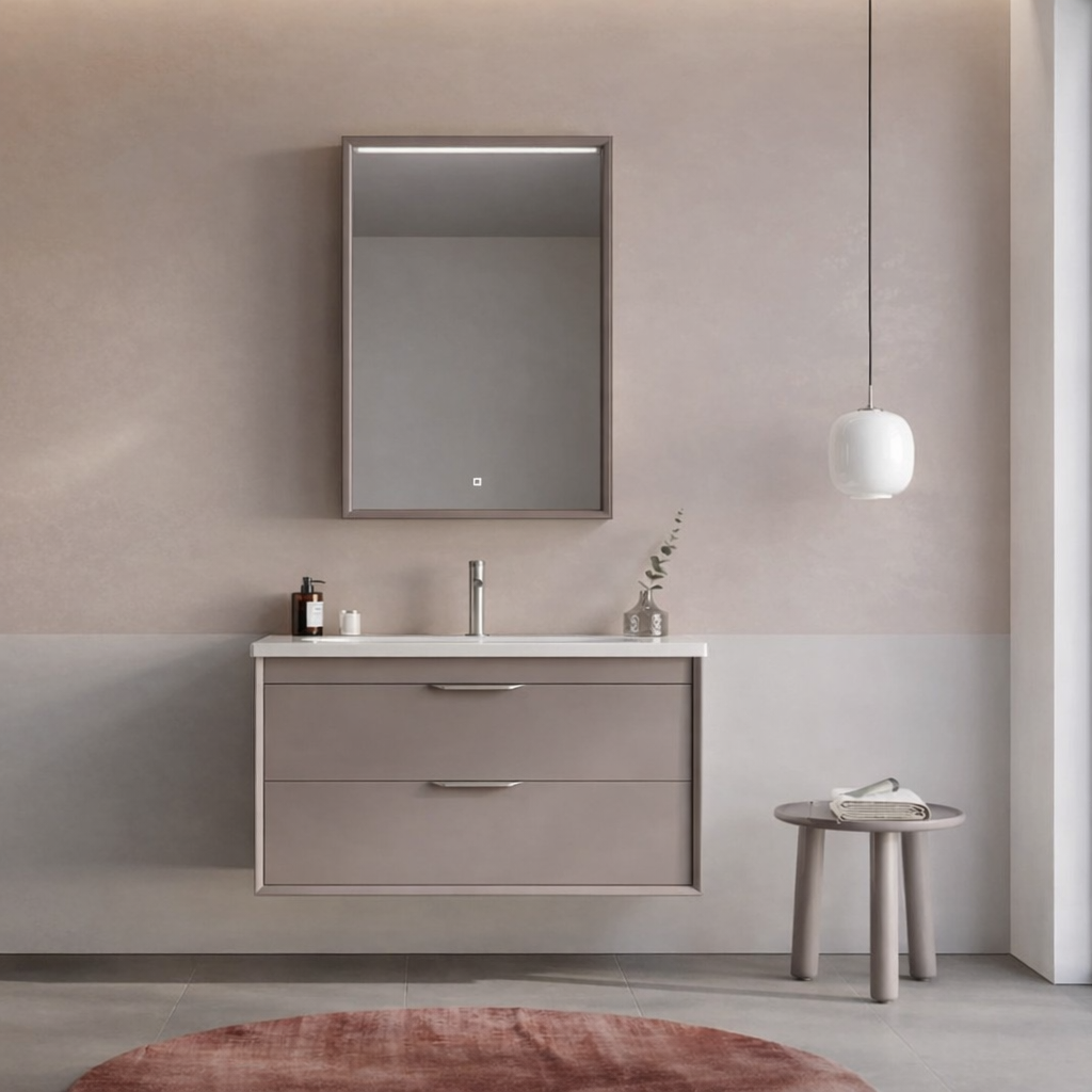 Orka Clay Banyo Dolabı Takımı, 100 cm, Toprak (Çift Çekmeceli), 5004368ORKA5004368Banyo Dolabı Takımı