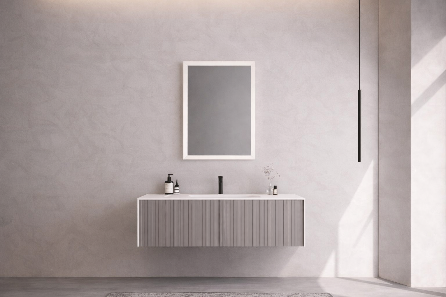 Orka Cube Banyo Dolabı Takımı, 100 cm, Lake Mat Vizon (Ledli Ayna), 5007292ORKA5007292Banyo Dolabı Takımı