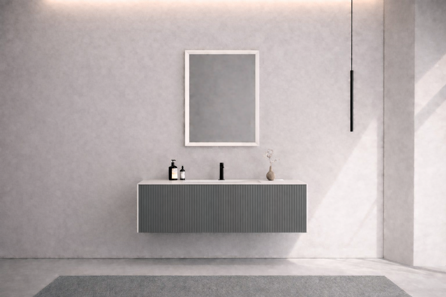 Orka Cube Banyo Dolabı Takımı, 100 cm, Mat Antarasit , 5007286ORKA5007286Banyo Dolabı Takımı