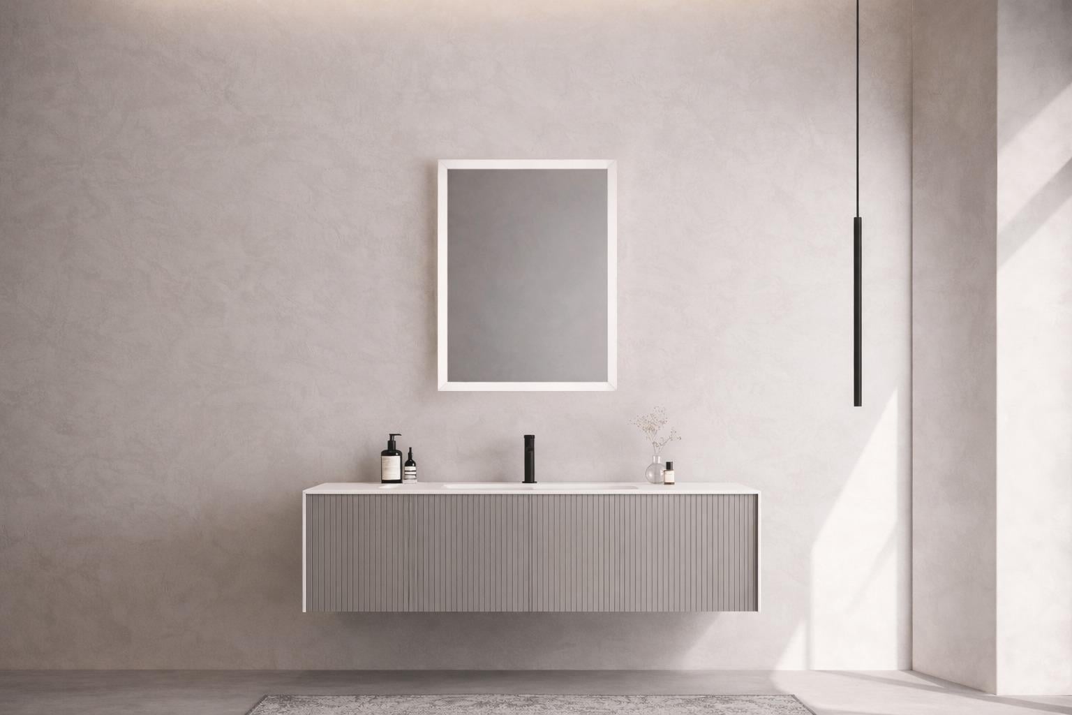 Orka Cube Banyo Dolabı Takımı, 120 cm, Lake Mat Vizon (Ledli Ayna), 5000174ORKA5000174Banyo Dolabı Takımı