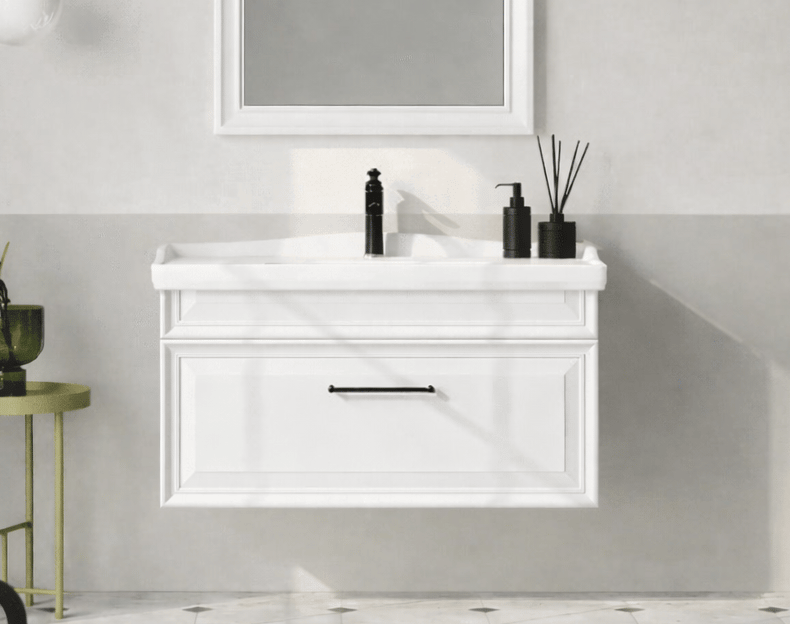 Orka Design 105 cm Lake Mat Beyaz Banyo Dolabı Alt Modül ve Lavabo, 5001274ORKA5001274Lavabo Dolabı