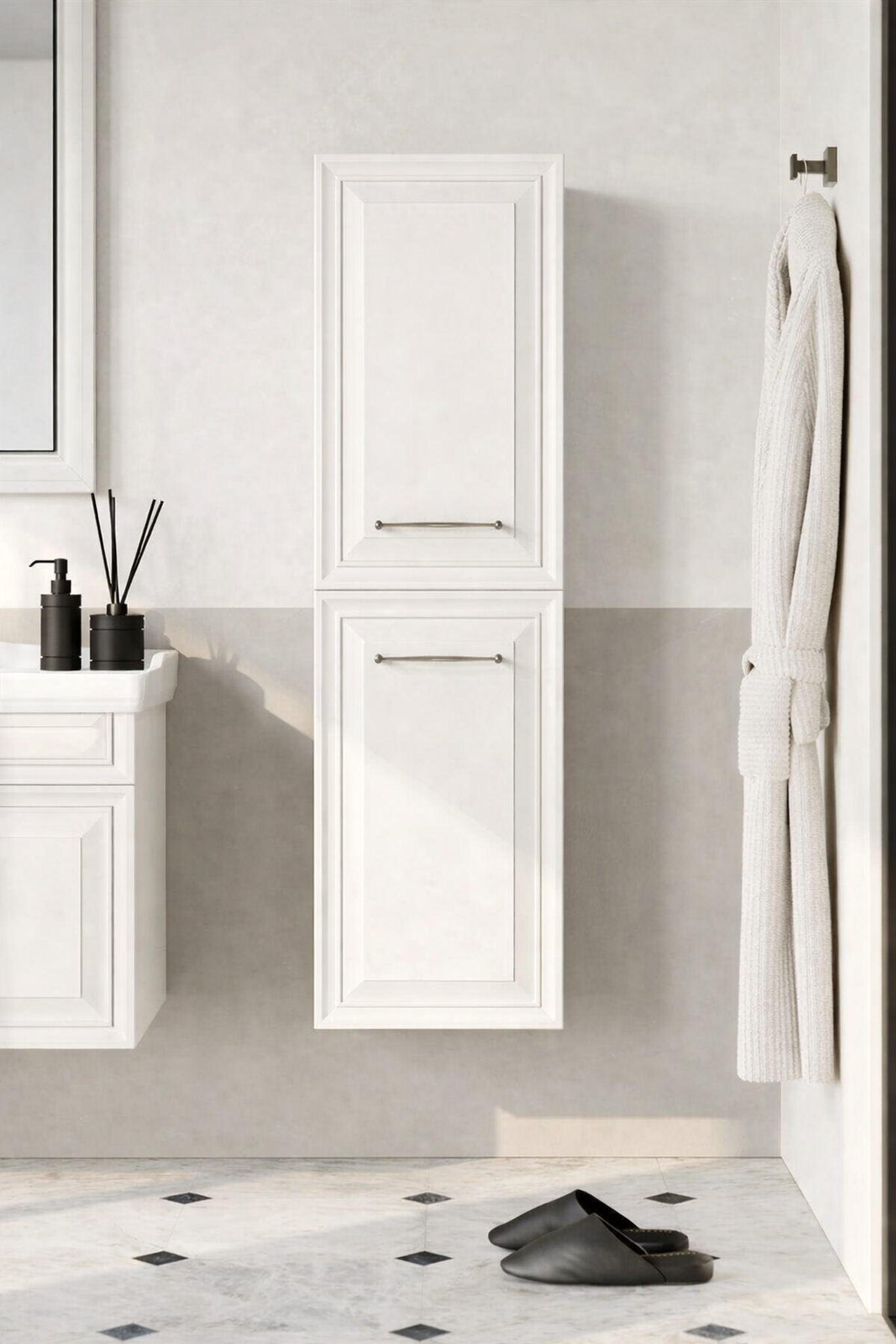 Orka Design 40 cm Mat Kaşmir Banyo Boy Çamaşır Dolabı, 3000742ORKA3000742Banyo Boy Dolabı Modelleri 