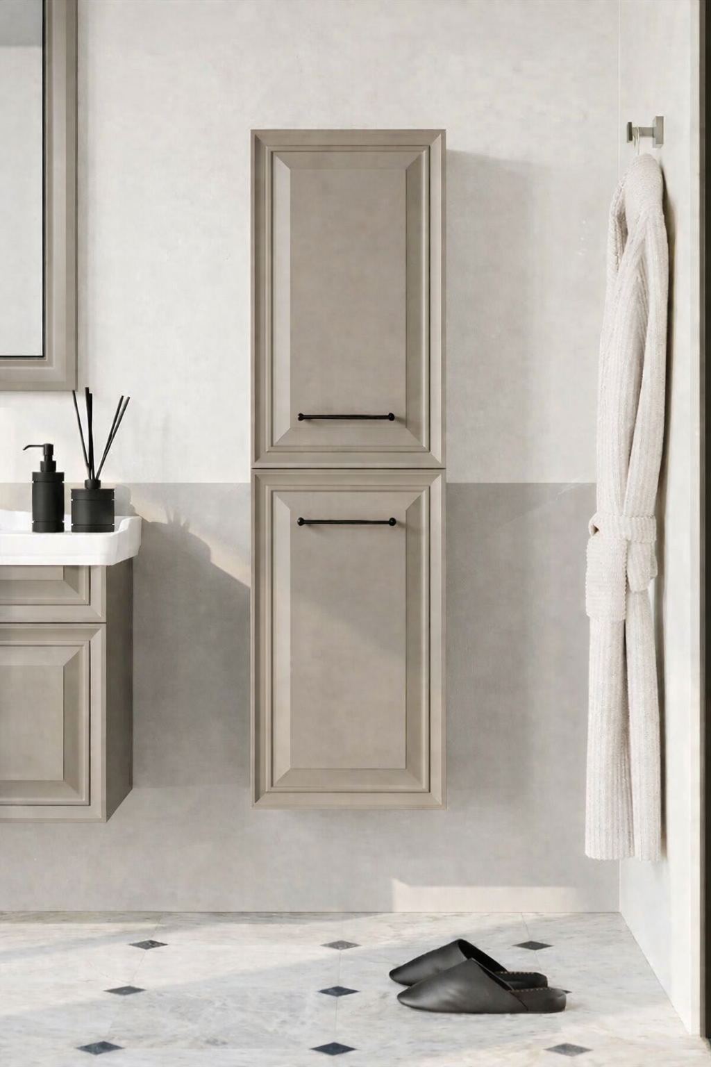 Orka Design 40 cm Mat Vizon Banyo Boy Çamaşır Dolabı, 3010817ORKA3010817Banyo Boy Dolabı Modelleri 