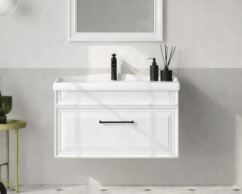 Orka Design 85 cm Lake Mat Beyaz Banyo Dolabı Alt Modül ve Lavabo, 5001268ORKA5001268Lavabo Dolabı