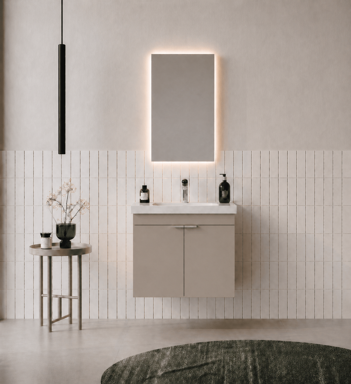 Orka Desna 50 cm, Çöl Beji, Banyo Dolabı Takımı, (Düz Ayna), 5008559ORKA5008559Banyo Dolabı Takımı