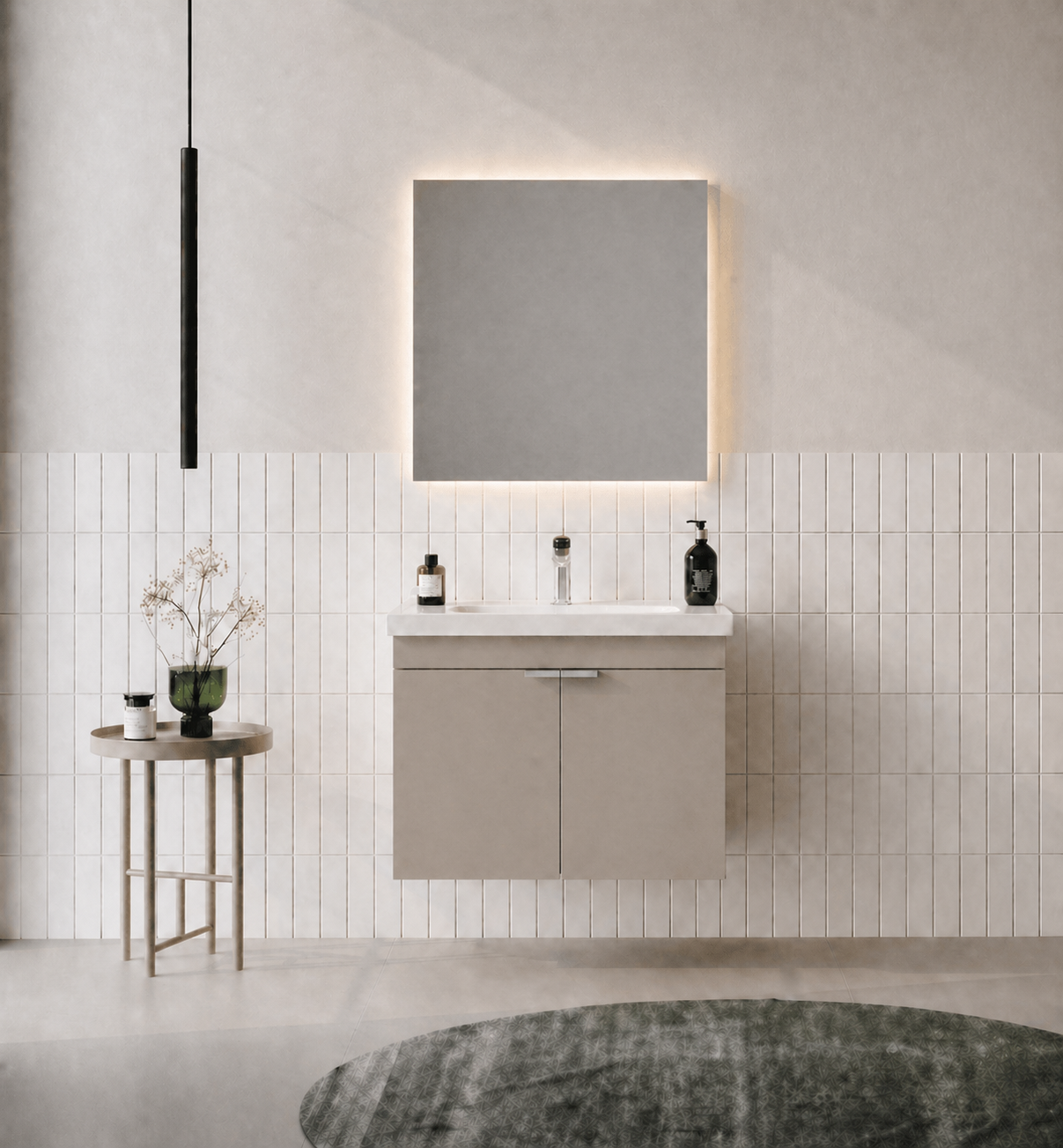 Orka Desna 60 cm, Çöl Beji, Banyo Dolabı Takımı, (Düz Ayna), 5008564ORKA5008564Banyo Dolabı Takımı