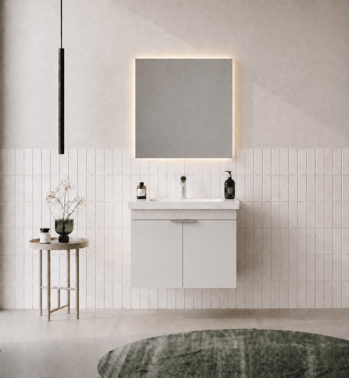 Orka Desna 60 cm, Mat Beyaz, Banyo Dolabı Takımı, (Düz Ayna), 5008543ORKA5008543Banyo Dolabı Takımı