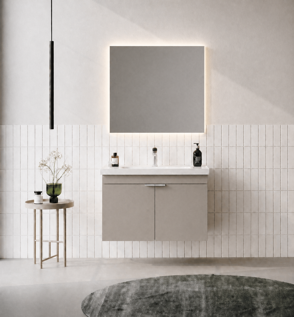 Orka Desna 80 cm, Çöl Beji, Banyo Dolabı Takımı, (Düz Ayna), 5008572ORKA5008572Banyo Dolabı Takımı