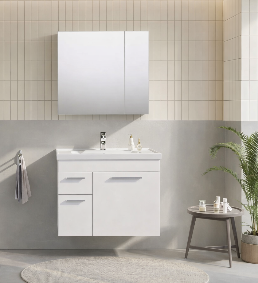 Orka Enez Banyo Dolabı Takımı, 80 cm, Beyaz (Dolaplı Ayna), 5000299ORKA5000299Banyo Dolabı Takımı