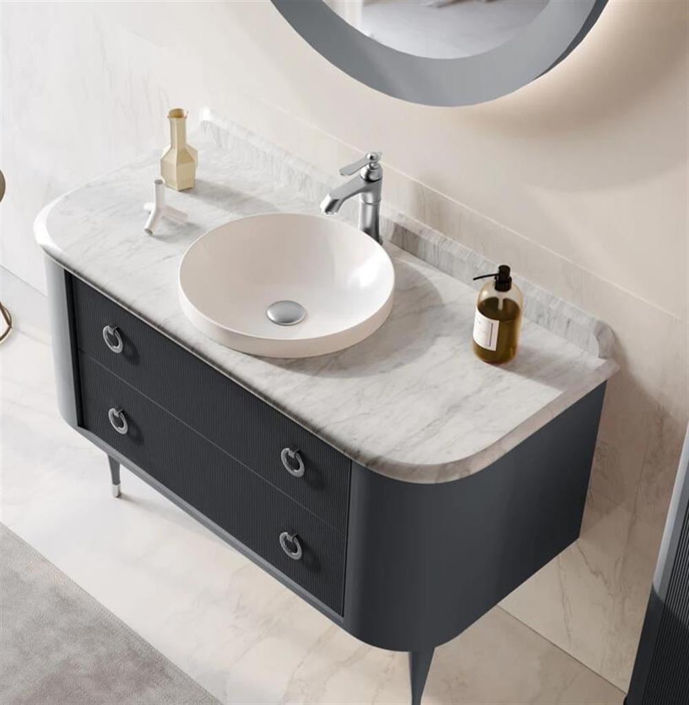 Orka Felice 100 cm Siyah Banyo Dolabı Alt Modül ve LavaboORKA5005426Lavabo Dolabı
