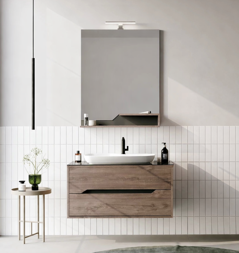 Orka Galia Banyo Dolabı Takımı, 100 cm, Lidya (Led Aydınlatmalı Ayna), 5000314ORKA5000314Banyo Dolabı Takımı