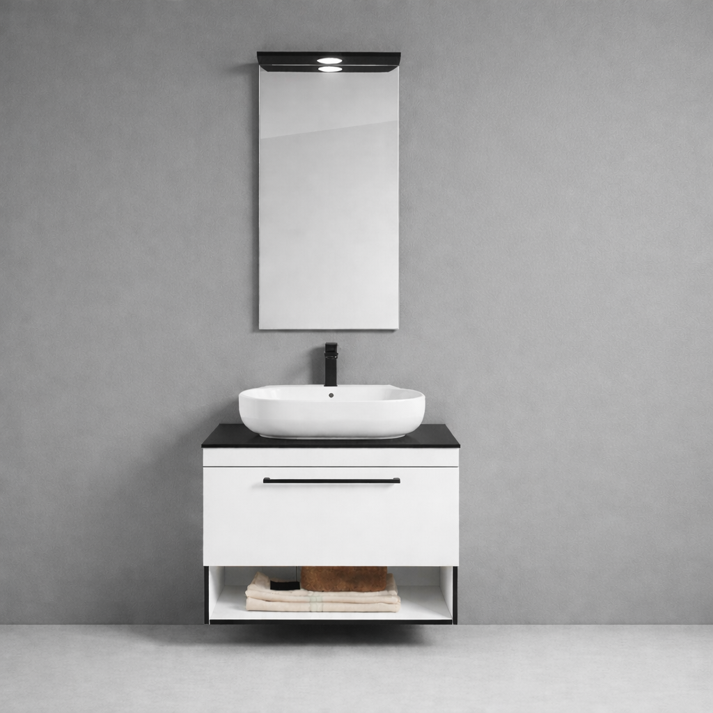 Orka Knidos Banyo Dolabı Takımı, 70 cm, Beyaz (Led Spotlu Ayna), 5000341ORKA5000341Banyo Dolabı Takımı