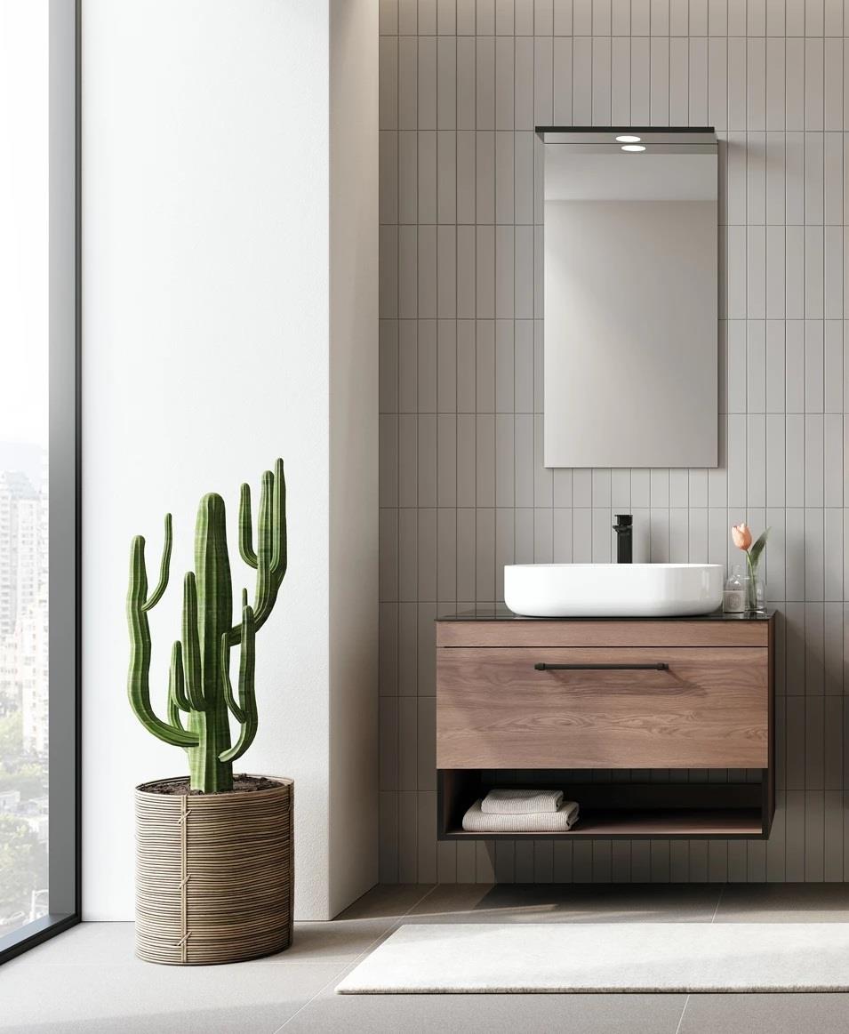 Orka Knidos Banyo Dolabı Takımı, 90 cm, Navaro (Led Spotlu Ayna), 5000349ORKA5000349Banyo Dolabı Takımı