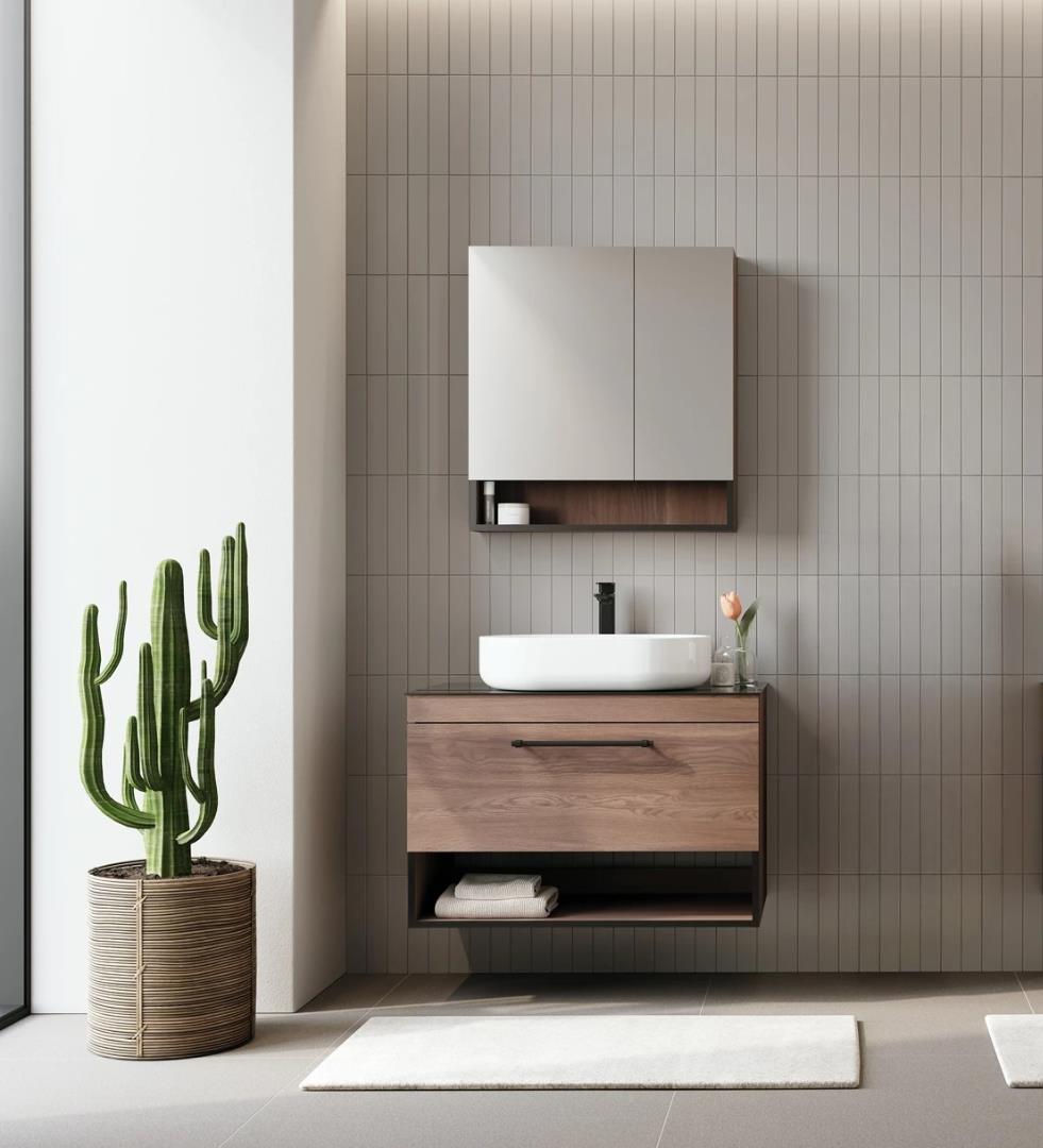 Orka Knidos Banyo Dolabı Takımı, 90 cm, Navaro (Dolaplı Ayna), 5000350ORKA5000350Banyo Dolabı Takımı