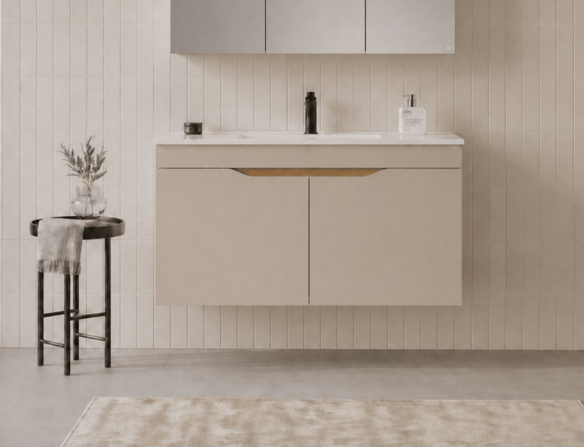 Orka Lena 100 cm Çöl Beji Banyo Dolabı Alt Modül Ve Lavabo (Kapaklı), 5008004ORKA5008004Lavabo Dolabı