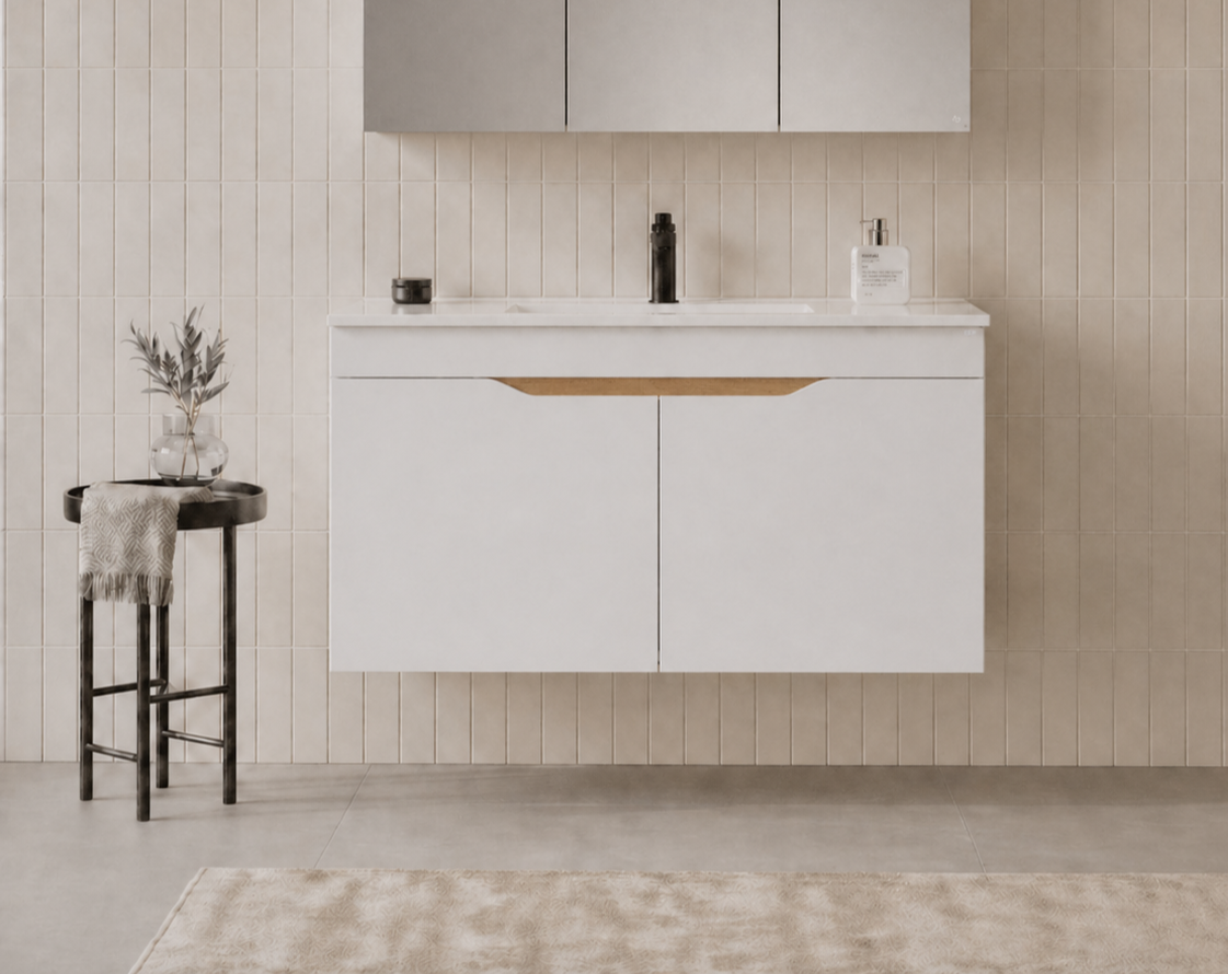 Orka Lena 100 cm Mat Beyaz Banyo Dolabı Alt Modül Ve Lavabo (Kapaklı), 5008799ORKA5008799Lavabo Dolabı