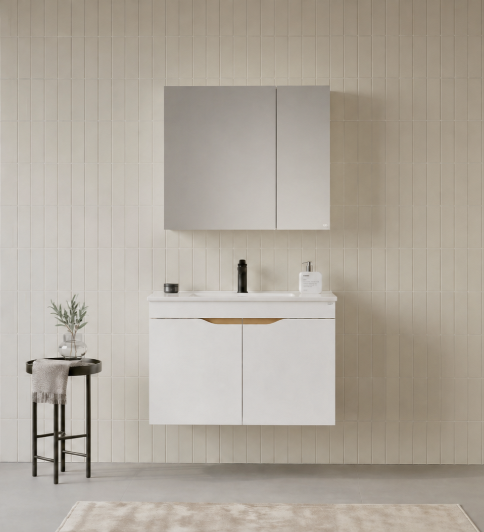 Orka Lena 85 cm Mat Beyaz Banyo Dolabı Takımı (Kapaklı ,Dolaplı Ayna), 5008811ORKA5008811Banyo Dolabı Takımı