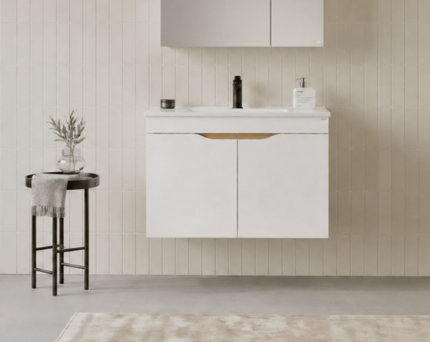 Orka Lena 85 cm Mat Beyaz Banyo Dolabı Alt Modül Ve Lavabo (Kapaklı), 5008812ORKA5008812Lavabo Dolabı
