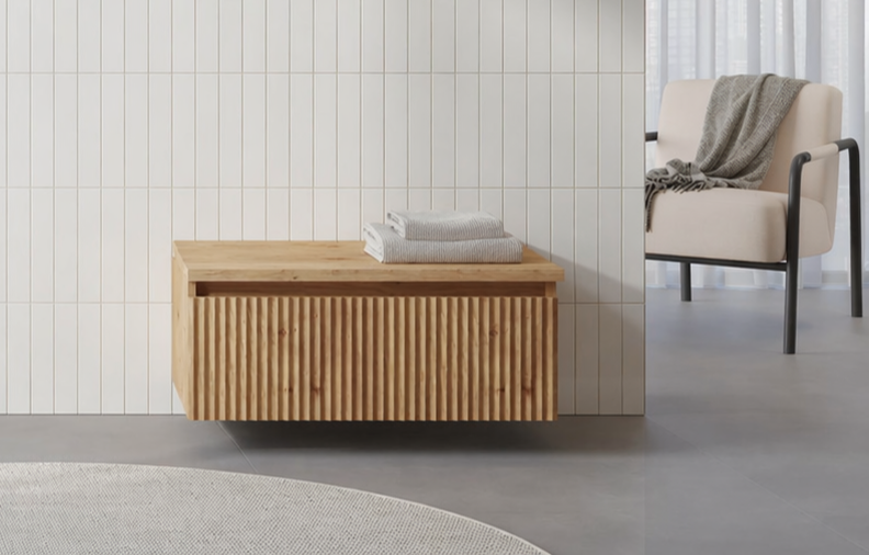 Orka Lentia Alt Yan Modül, 80 cm, Meşe, 3009220ORKA3009220Lavabo Dolabı
