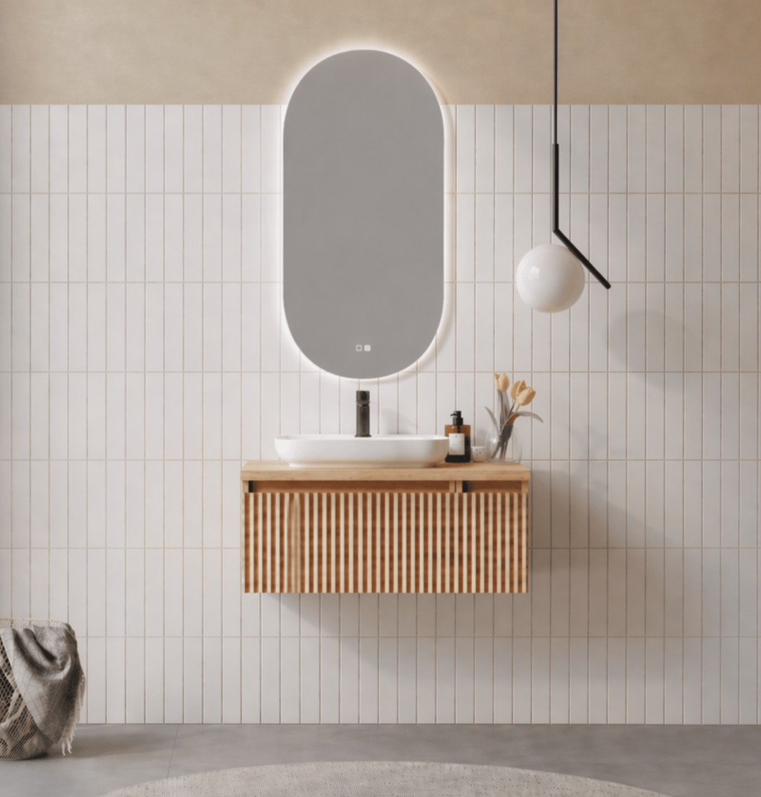 Orka Lentia Banyo Dolabı Takımı, 80 cm, Meşe (Ledli Ayna), 5007099ORKA5007099Banyo Dolabı Takımı