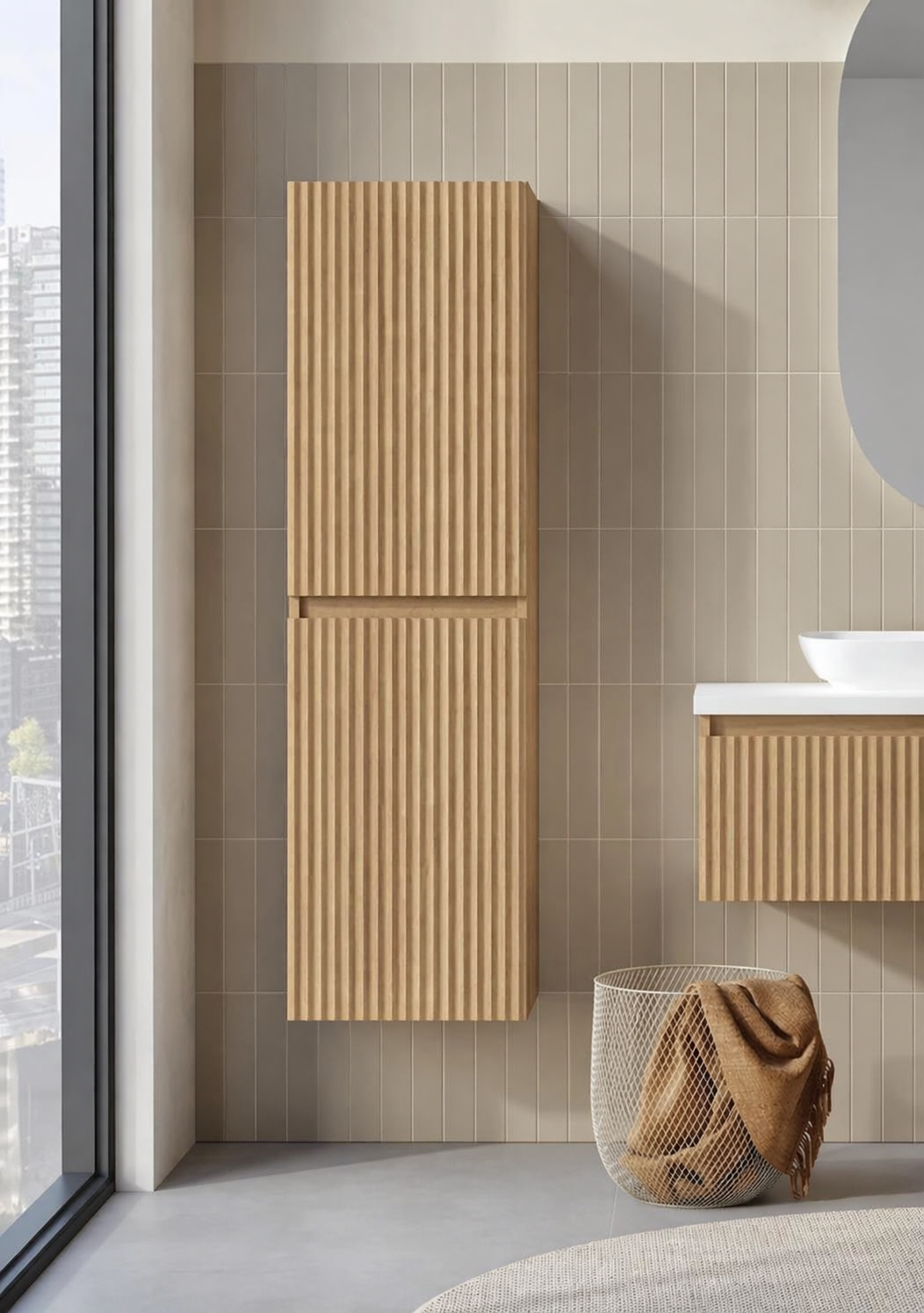 Orka Lentia Boy Dolabı, Meşe, 3009241ORKA3009241Banyo Boy Dolabı Modelleri 
