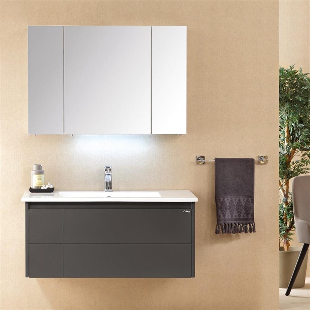 Orka Likya 80 cm Mat Antrasit Banyo Dolabı TakımıORKA5002485Banyo Dolabı Takımı