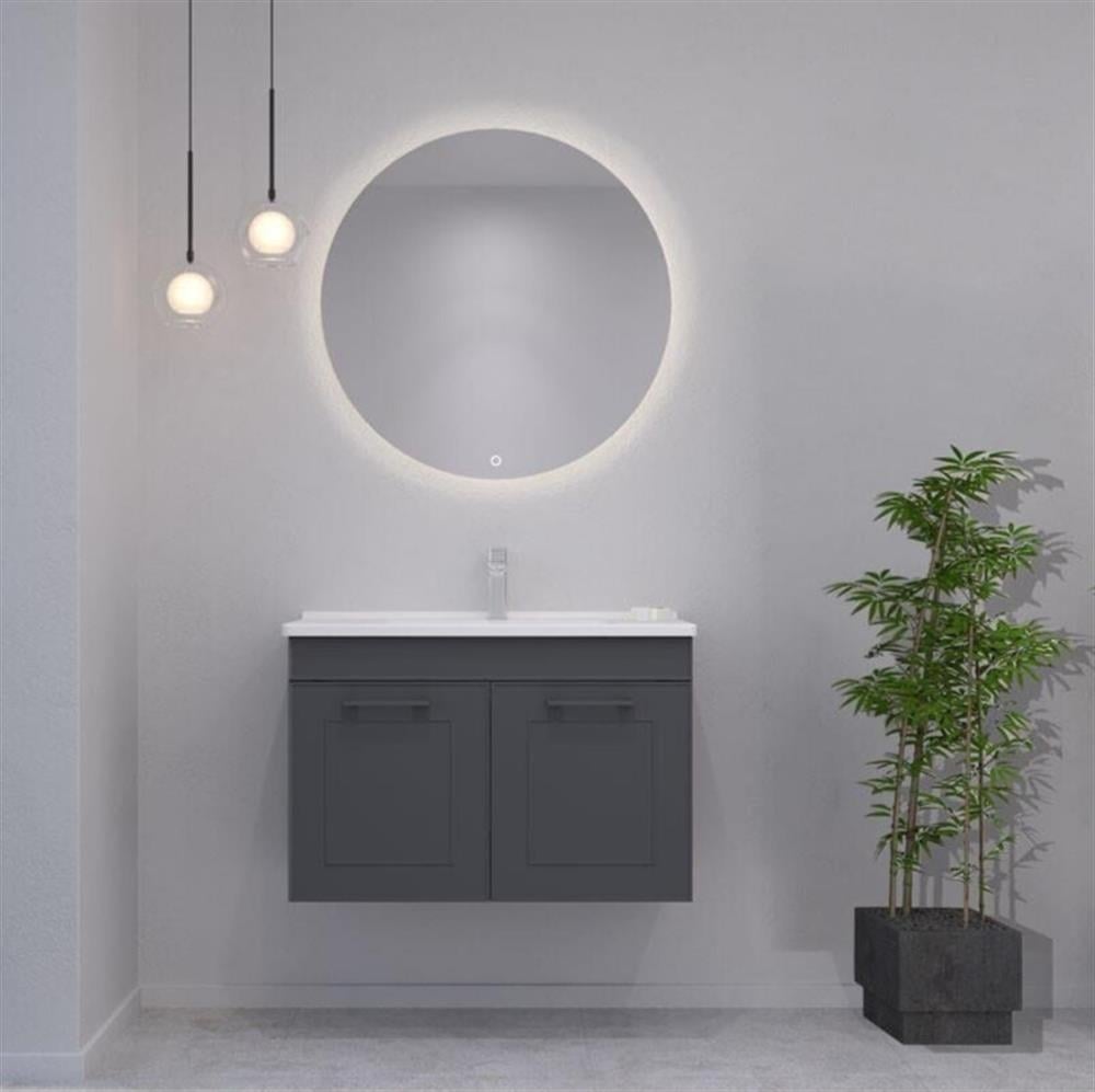 Orka Limpo 100 cm Mat Antrasit Kapaklı Banyo Dolabı TakımıORKA5005618Banyo Dolabı Takımı