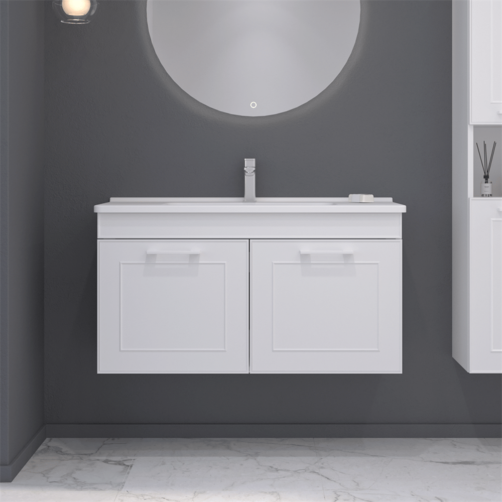 Orka Limpo 80 cm Beyaz Kapaklı Banyo Dolabı Alt Modül ve LavaboORKA5005619Lavabo Dolabı