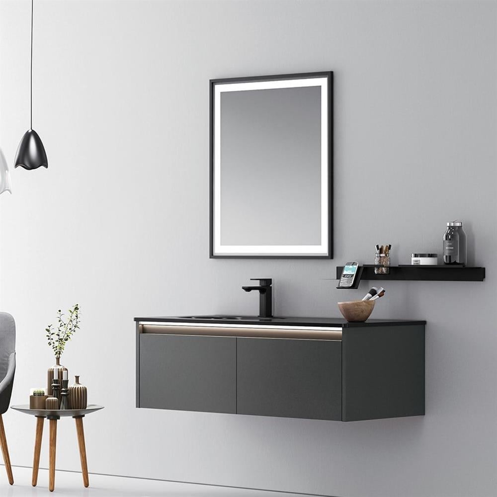 Orka Lisbon 110 cm Mat Antrasit Banyo Dolabı TakımıORKA5000399Banyo Dolabı Takımı