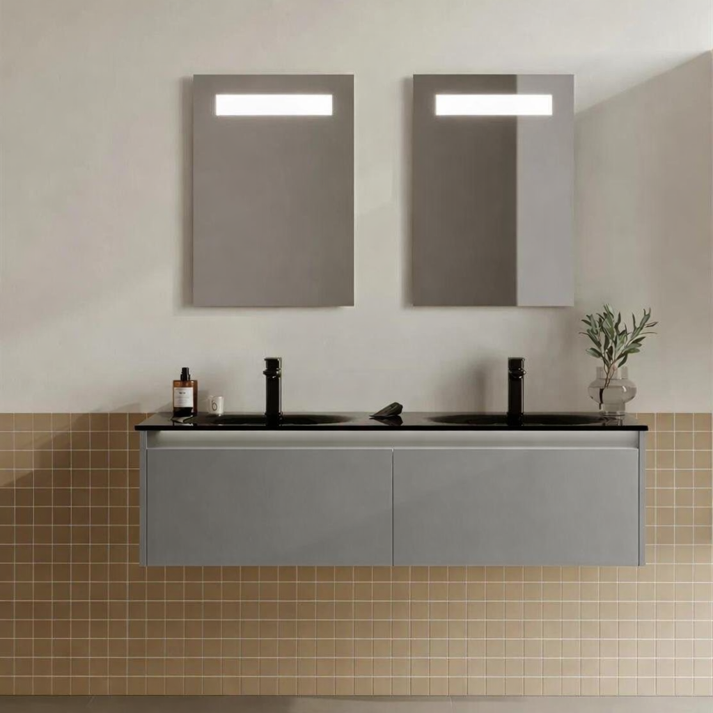 Orka Lisbon Banyo Dolabı Takımı, 132 cm, Mat Gri (Ledli Ayna), 5000404ORKA5000404Banyo Dolabı Takımı