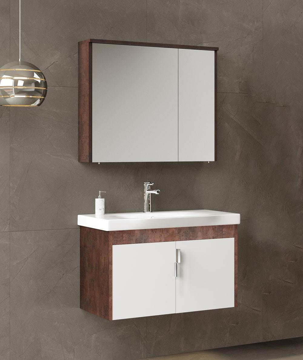 Orka Luna 80 cm Kahve Banyo Dolabı TakımıORKA5000378Banyo Dolabı Takımı