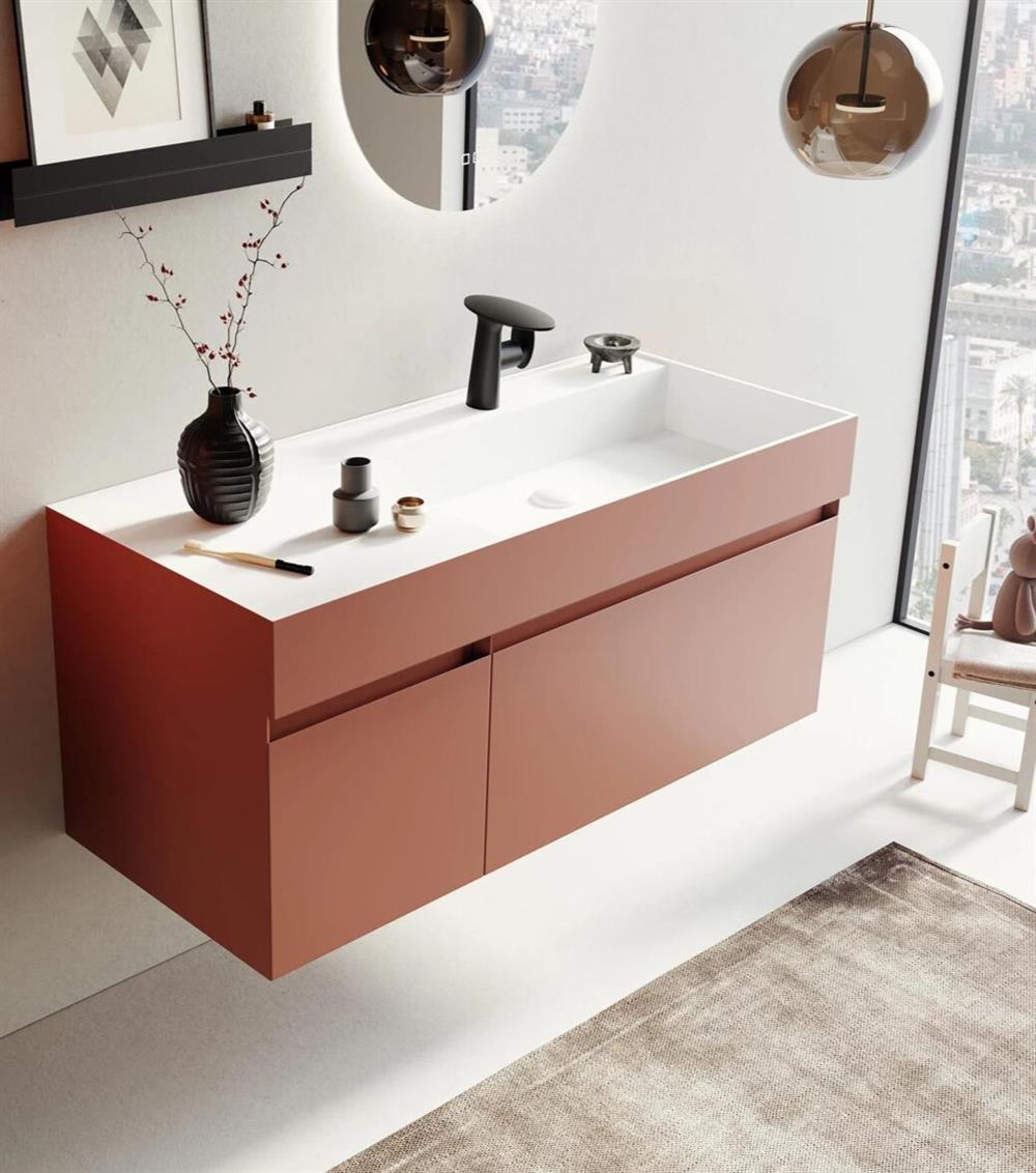 Orka Lusso 120 cm Tarçın Banyo Dolabı Alt Modül ve LavaboORKA5003971Lavabo Dolabı