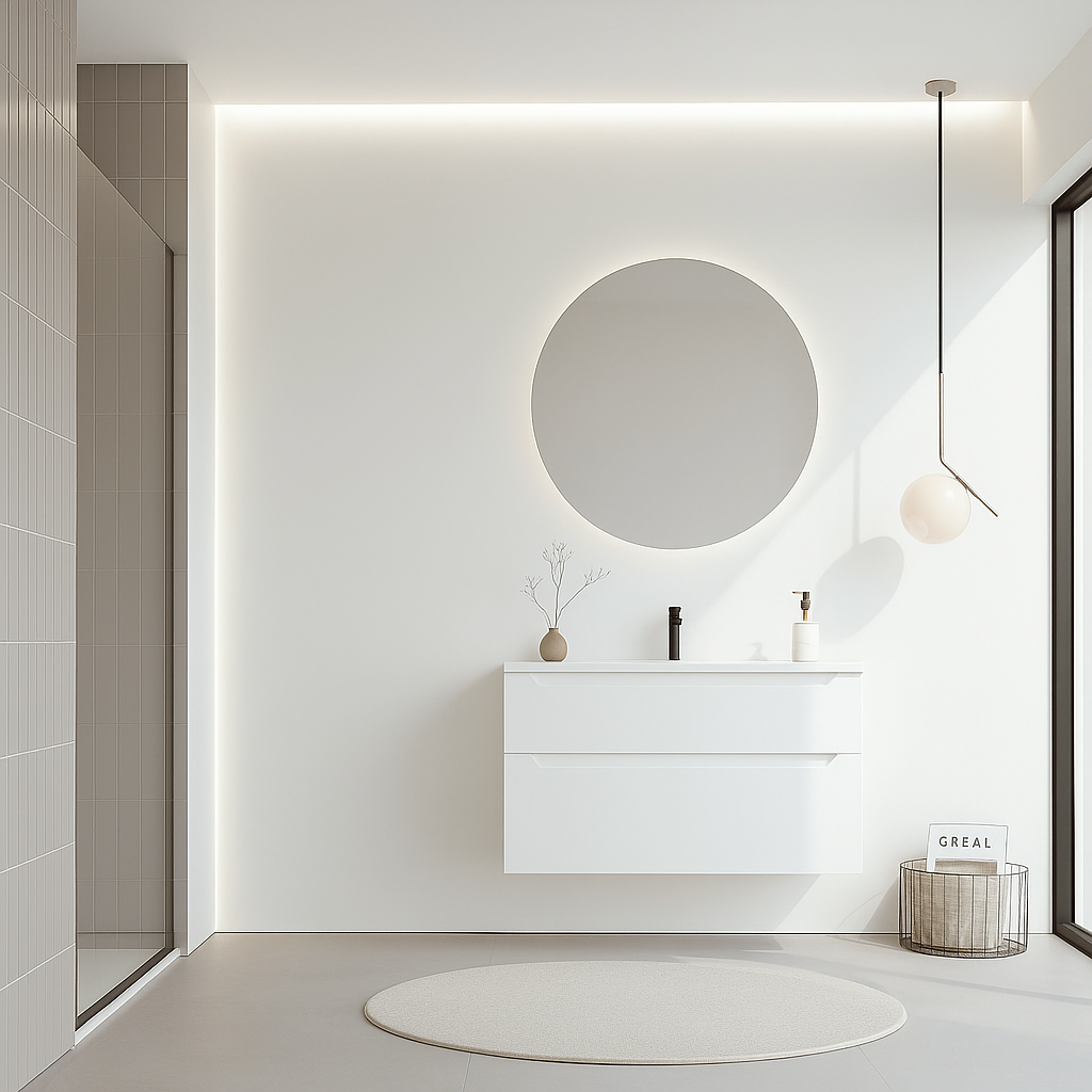 Orka Messina 100 cm Beyaz Banyo Dolabı Takımı (Ledli Ayna)ORKA5006661Banyo Dolabı Takımı
