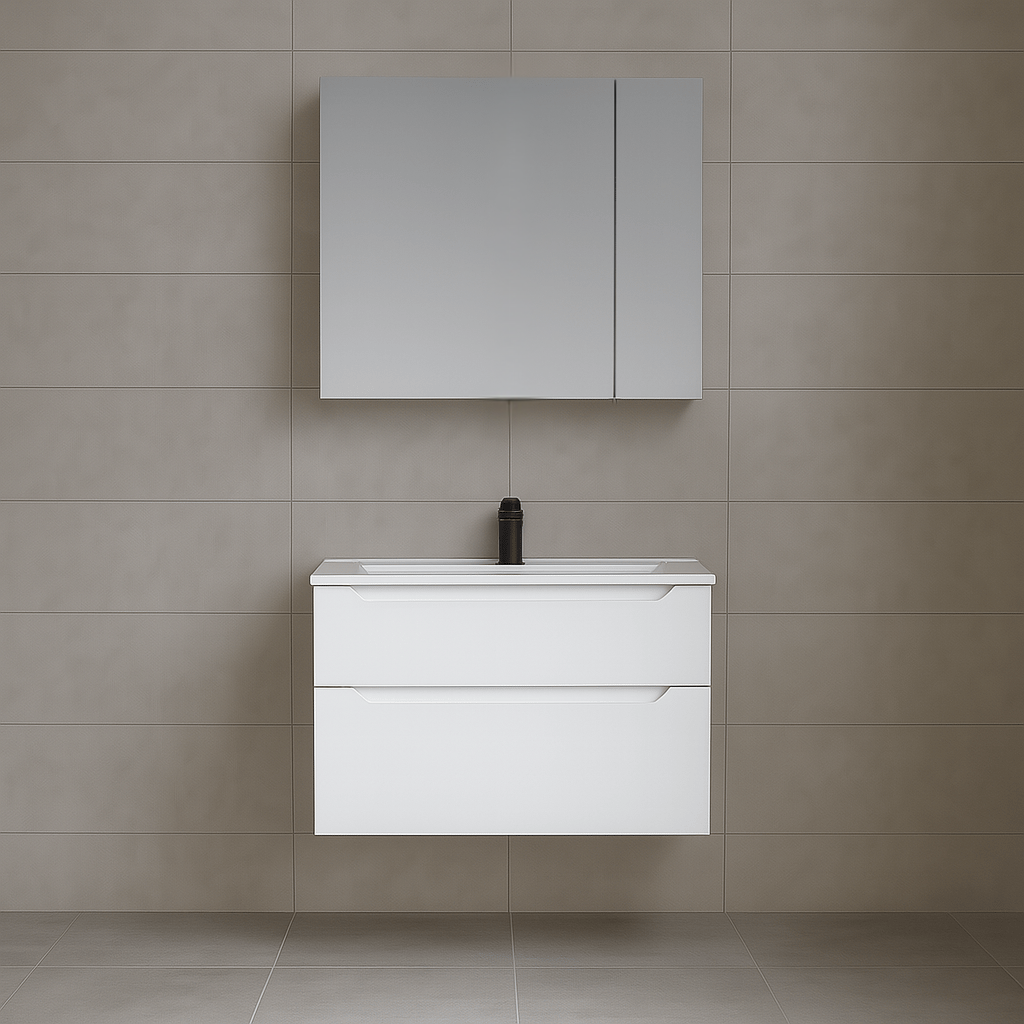 Orka Messina 65 cm Mat Beyaz Banyo Dolabı Takımı (Dolaplı Ayna)ORKA5007134Banyo Dolabı Takımı