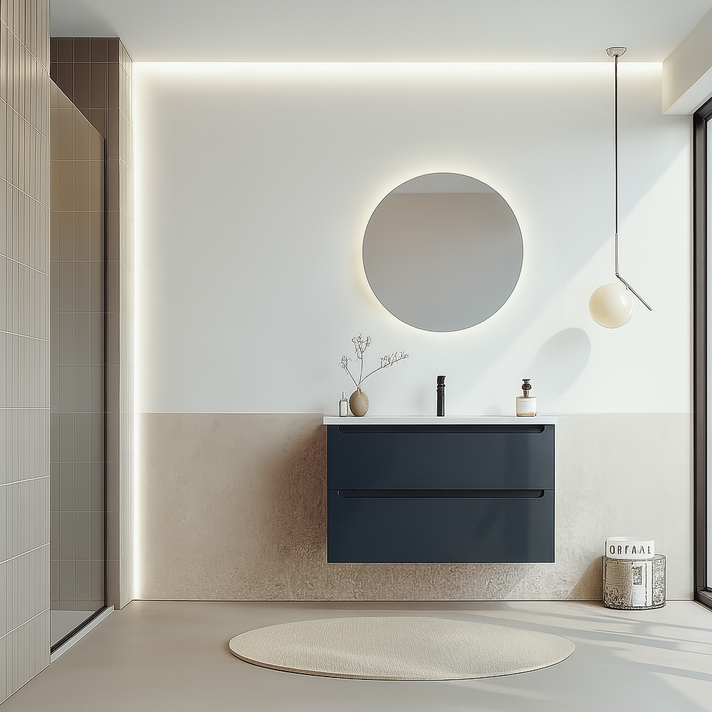 Orka Messina 85 cm Mat Antrasit Banyo Dolabı Takımı (Ledli Ayna)ORKA5006660Banyo Dolabı Takımı