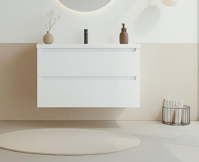 Orka Messina 85 cm Mat Beyaz Banyo Dolabı Alt Modül Ve LavaboORKA5006669Lavabo Dolabı