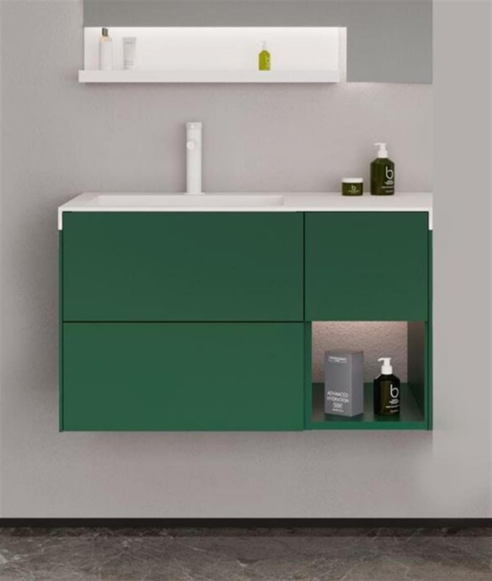 Orka Milano 100 cm Yeşil Banyo Dolabı Alt Modül ve LavaboORKA3006870Lavabo Dolabı