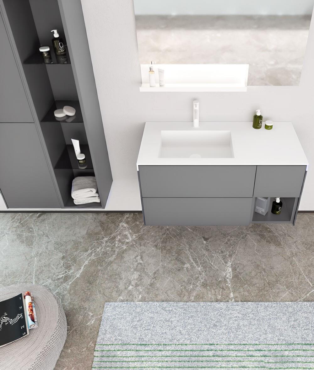 Orka Milano 120 cm Gri Banyo Dolabı Alt Modül ve LavaboORKA3006881Lavabo Dolabı