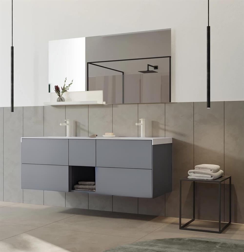 Orka Milano 140 cm Mat Gri Banyo Dolabı TakımıORKA5004355Banyo Dolabı Takımı