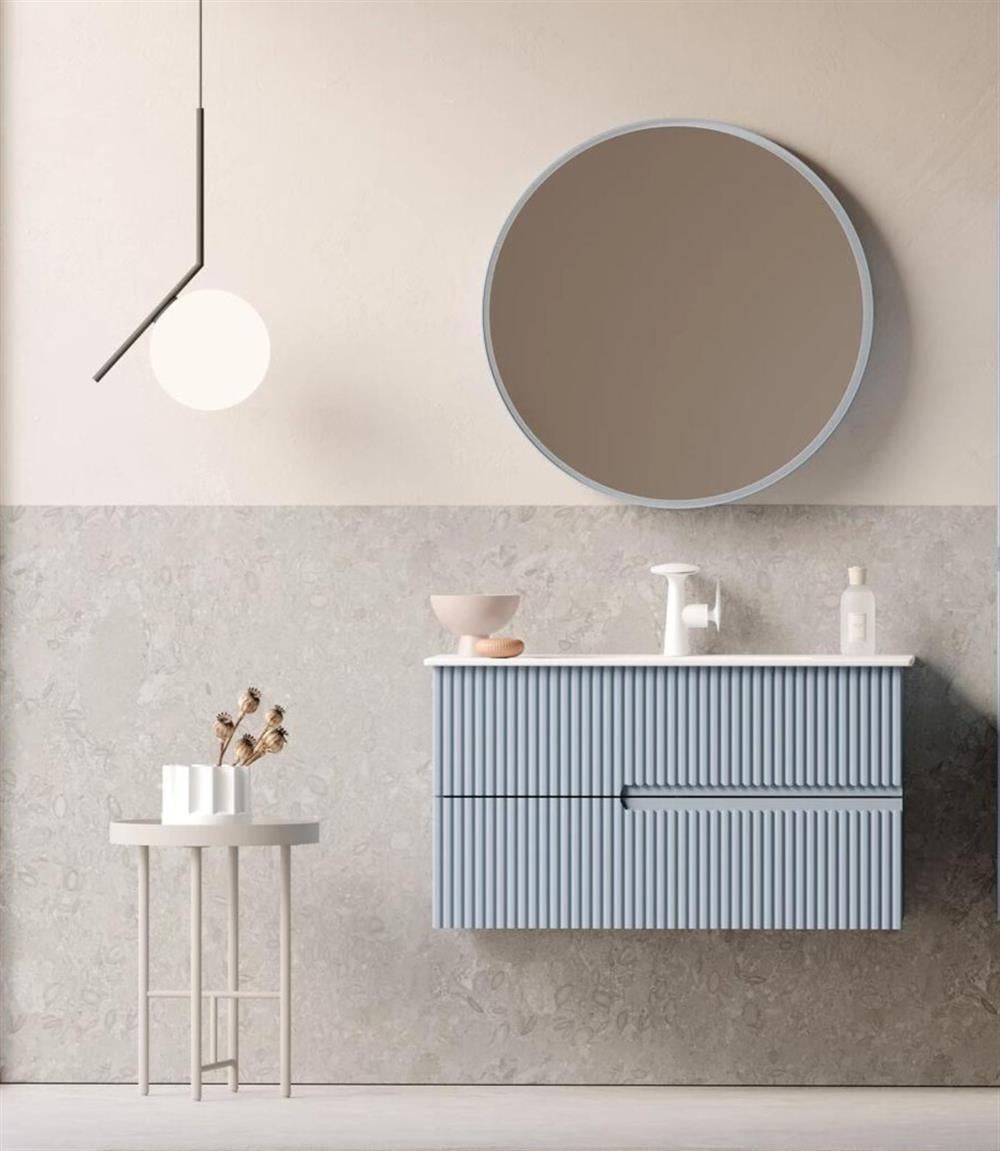 Orka Moonlight 90 cm Mat Mavi Banyo Dolabı TakımıORKA5000443Banyo Dolabı Takımı