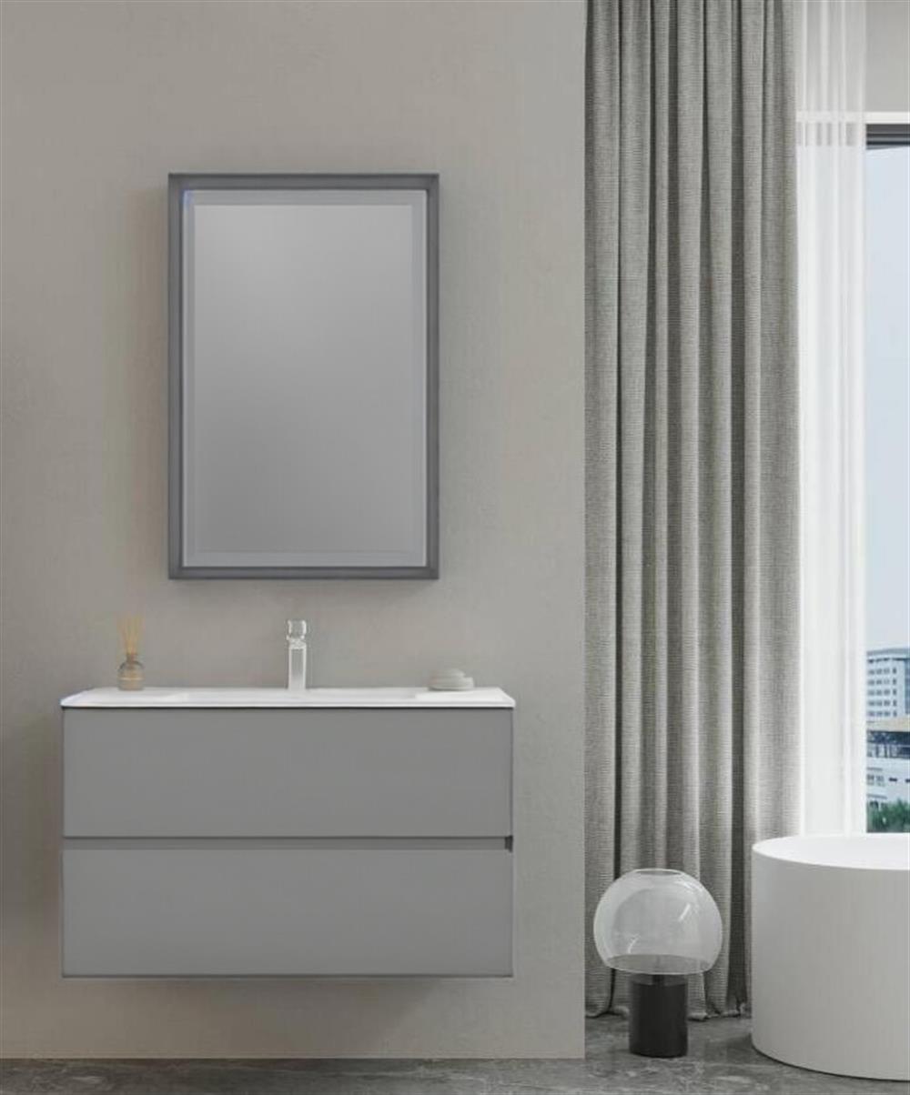 Orka Nest 90 cm Mat Gri  Banyo Dolabı TakımıORKA5000549Banyo Dolabı Takımı