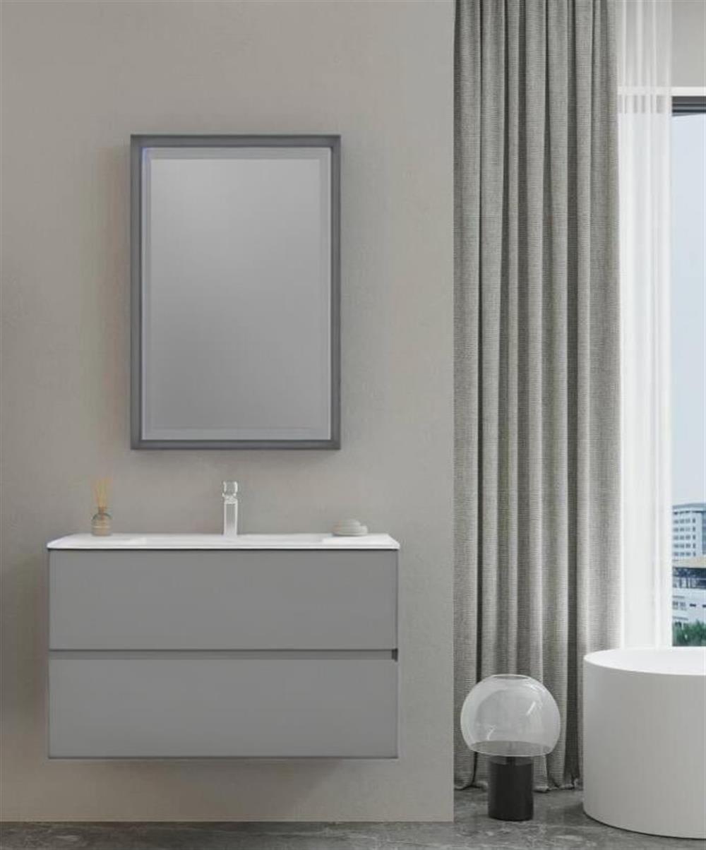 Orka Nest 91 cm Mat Gri Banyo Dolabı Alt Modül ve LavaboORKA