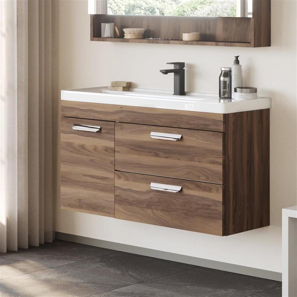 Orka Nova 100 cm Ceviz Banyo Dolabı Alt Modül ve LavaboORKA5001644Lavabo Dolabı