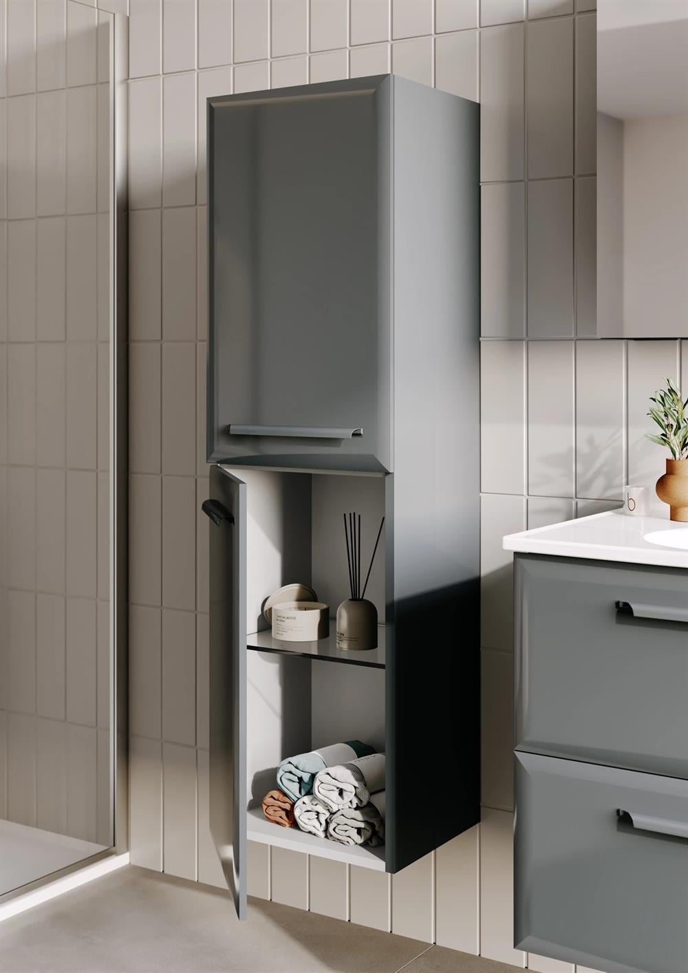 Orka Nuvola 40 cm Gri Banyo Boy Çamaşır DolabıORKA3001700Banyo Boy Dolabı Modelleri 