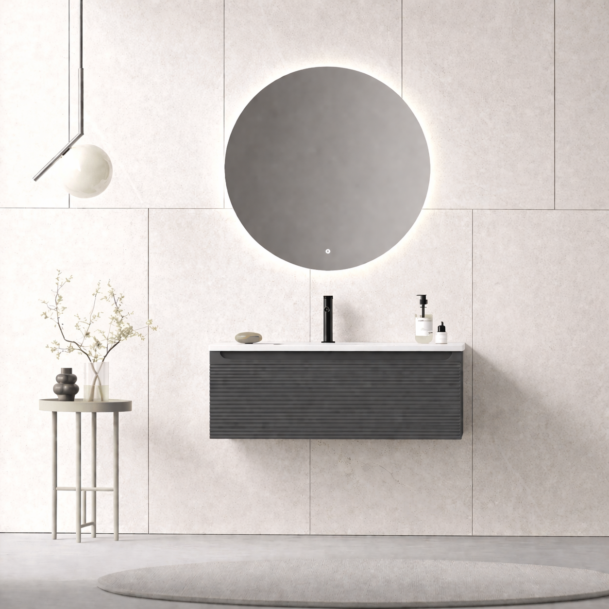 Orka Olbia Banyo Dolabı Takımı, 80 cm, Mat Antrasit (Ledli Ayna), 5006688ORKA5006688Banyo Dolabı Takımı