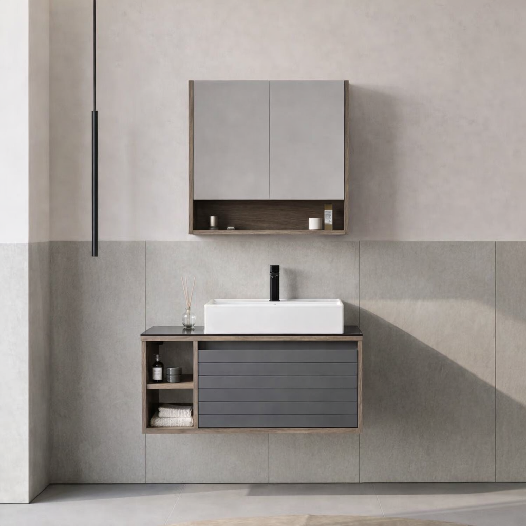 Orka Prato 100 Cm Banyo Dolap Takımı Legnano (Dolaplı)ORKA5003634Banyo Dolabı Takımı