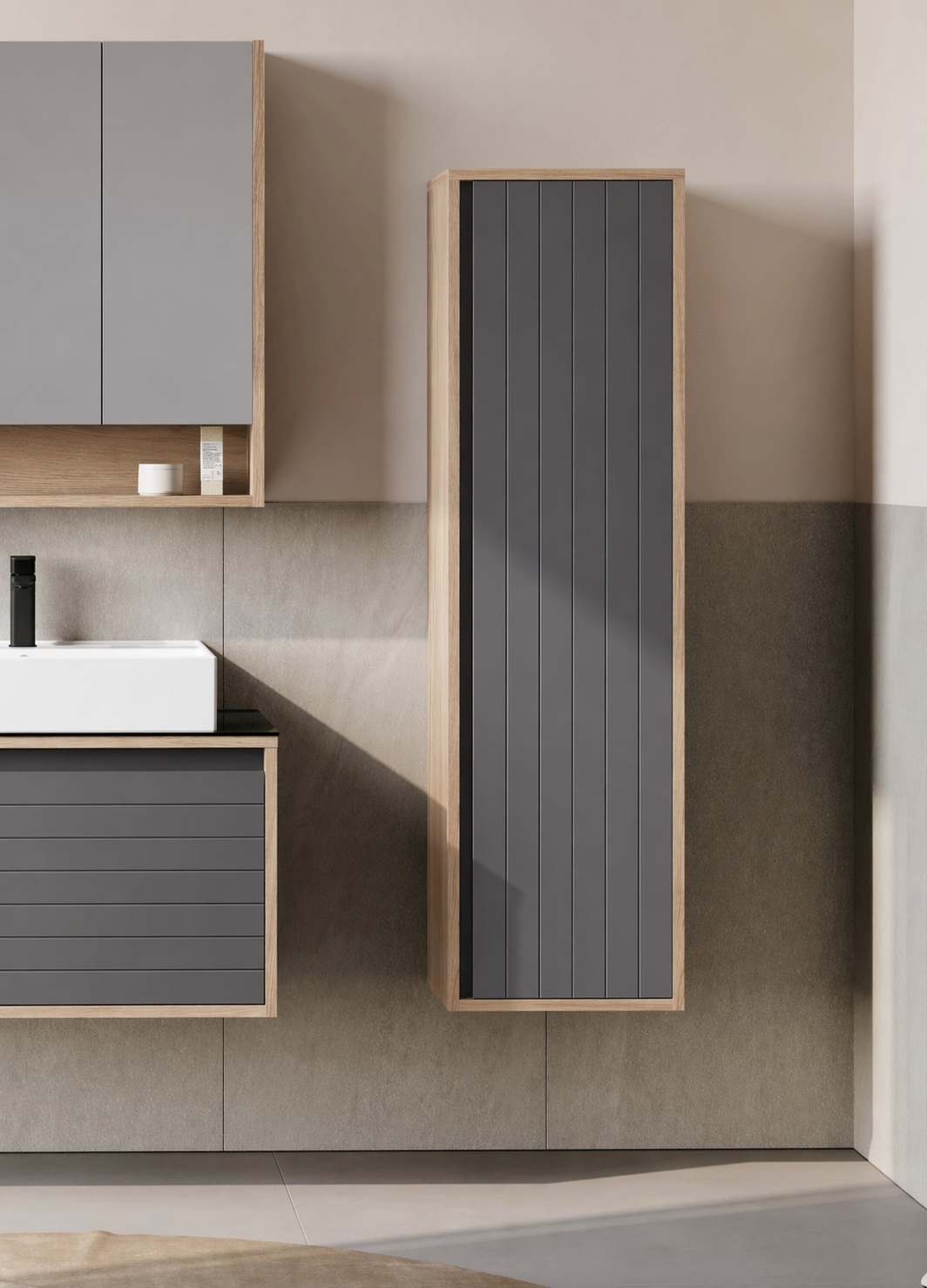 Orka Prato 40 cm Banyo Boy Çamaşır Dolabı Legnano/Antrasit, 3010026ORKA3010026Banyo Boy Dolabı Modelleri 